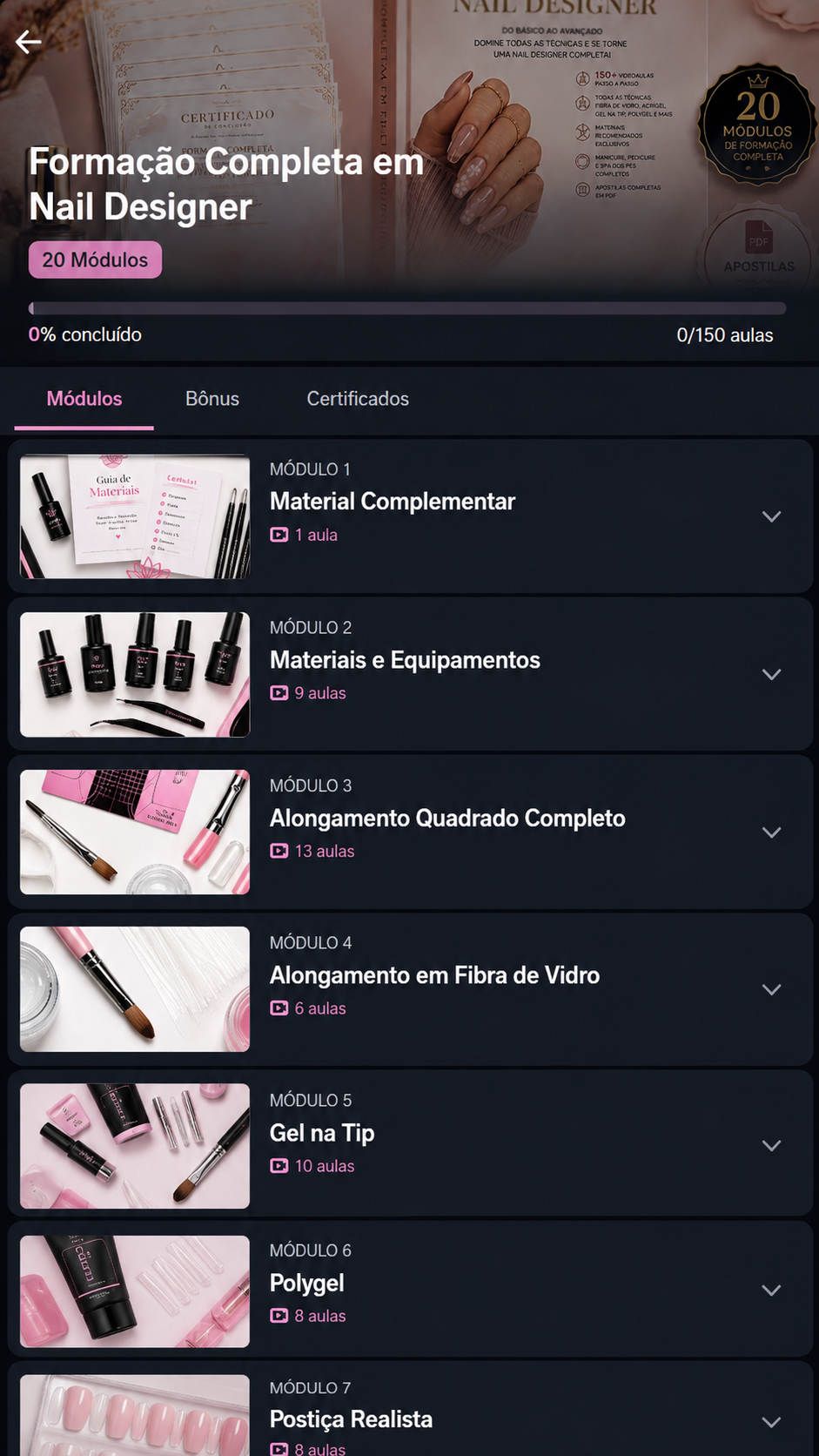 Área de Membros do Curso