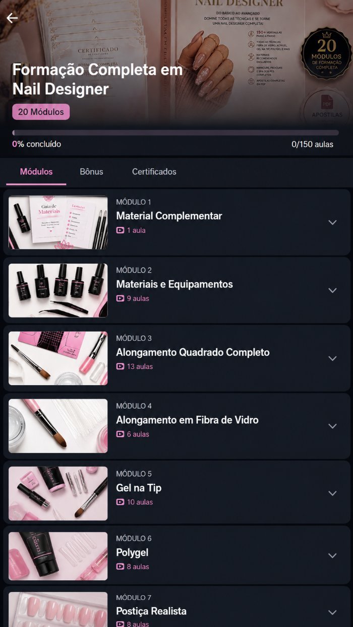 Área de Membros do Curso